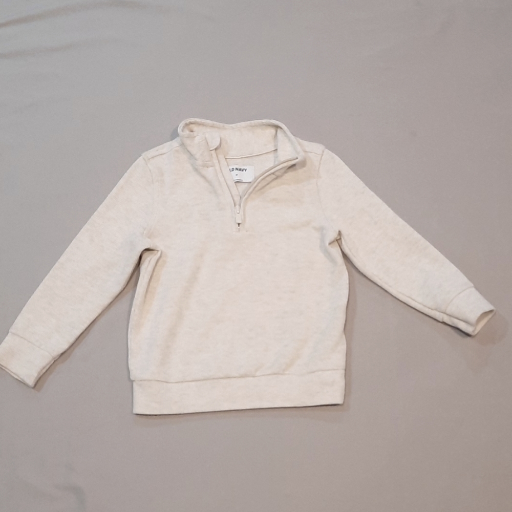 French rib pullover 1/4 zip sweater for toddler boys